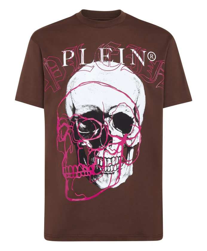 

Футболка с короткими рукавами и круглым вырезом Philipp Plein, коричневый