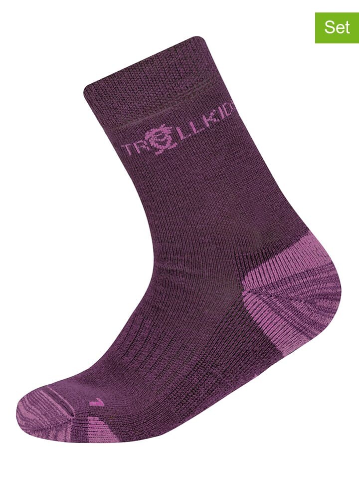 

Носки Trollkids 2er-Set: Trekkingsocken Preikestolen, фиолетовый