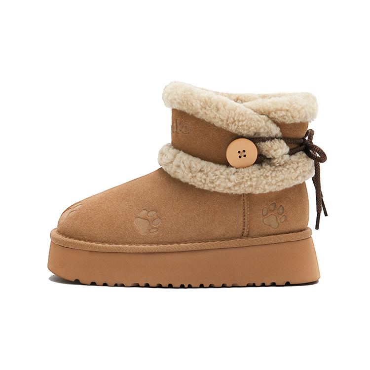 MASOOMAKE Женские короткие зимние сапоги Rock Brown без помпонов, цвет Rock Brown Pompom-Free