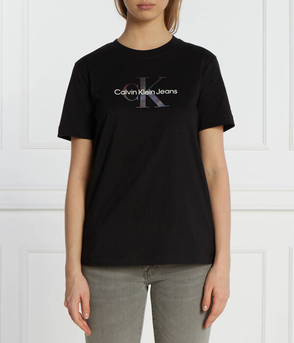 

Футболка женская Calvin Klein Jeans Regular Fit с логотипом, черный