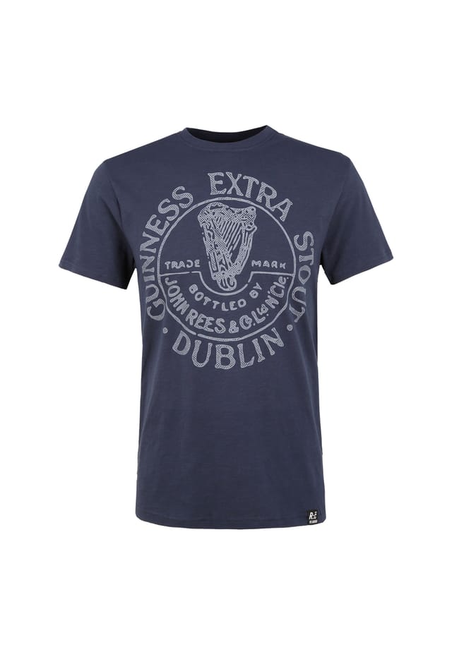 

Футболка Guinness Dublin Stamp Navy с модным принтом Guinness Re:Covered, синий