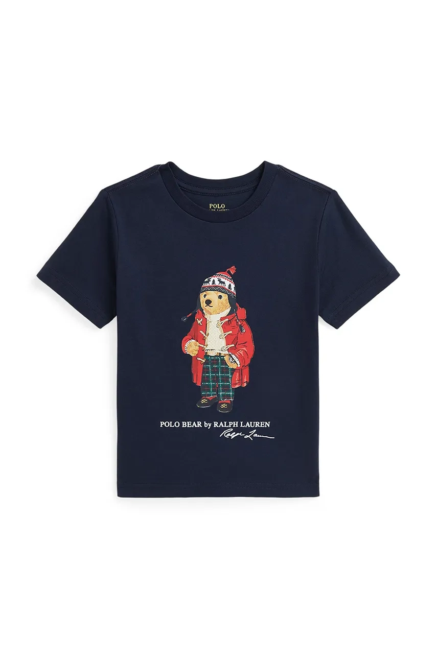 

Хлопковая футболка для детей Polo Ralph Lauren, темно-синий