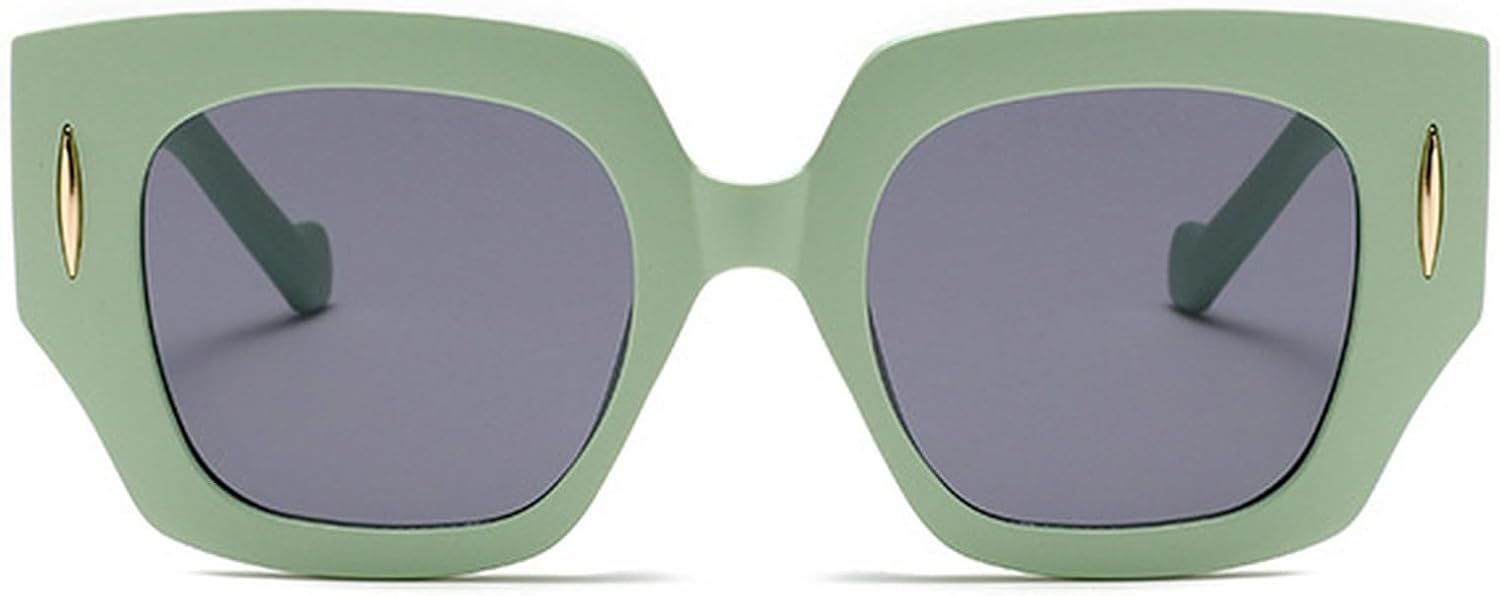 

Модные большие женские квадратные солнцезащитные очки в винтажном стиле с леопардовым принтом, коричневые, с защитой от УФ-излучения UV400, стильные мужские черные солнцезащитные очки N45 mincl, Light Green