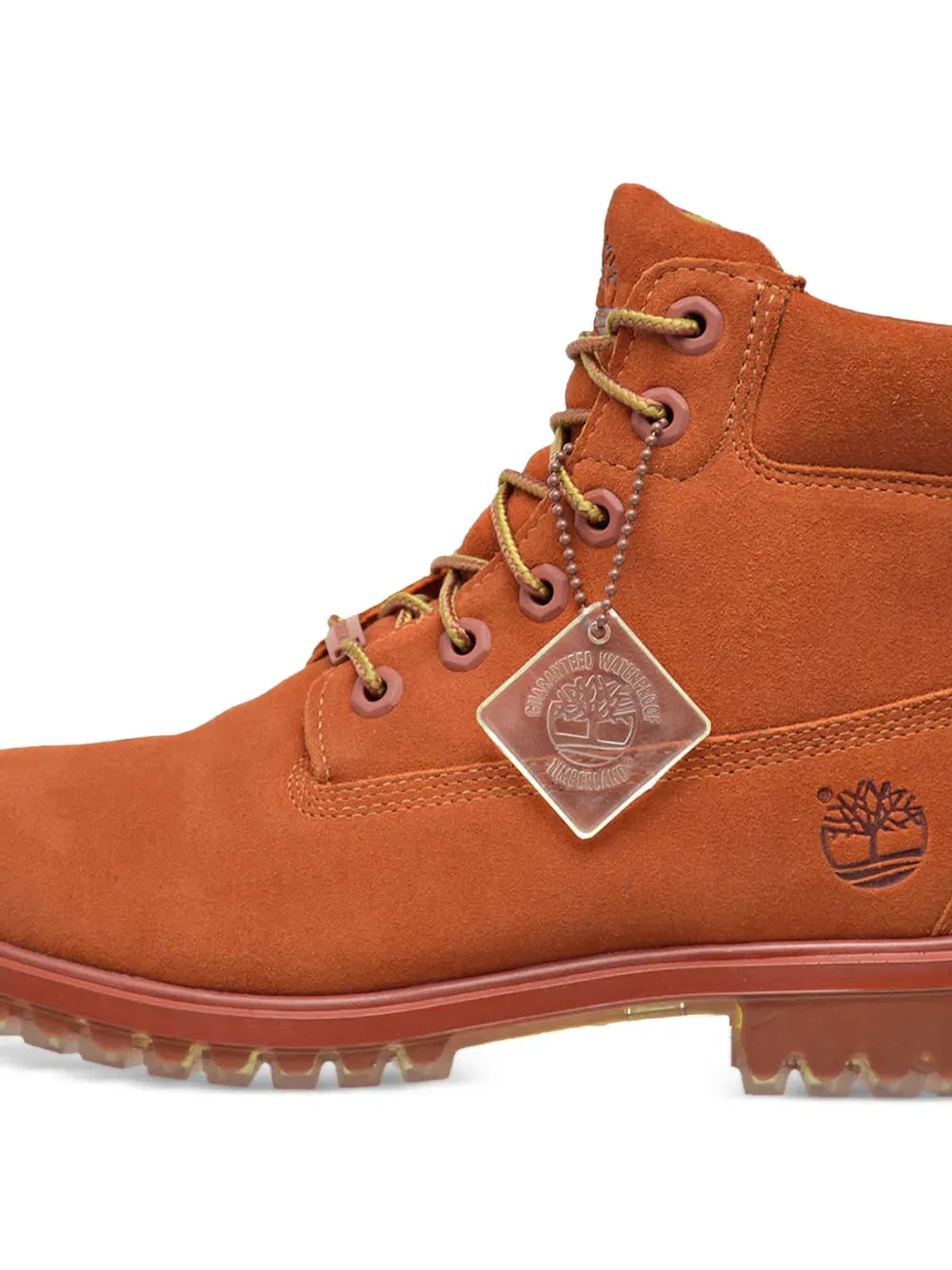 Замшевые сапоги оранжевого цвета Timberland Kids — фото 2
