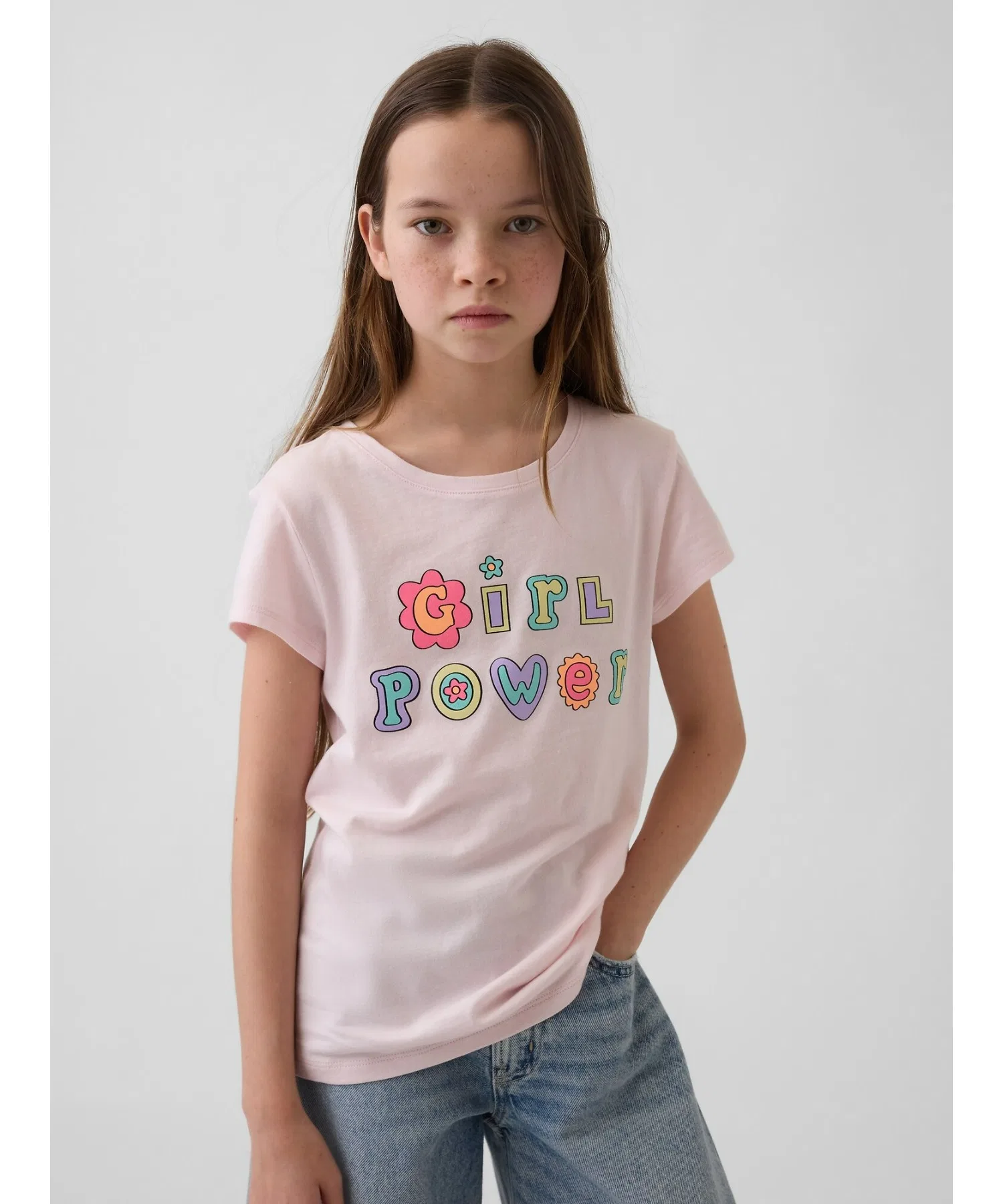 Детская футболка GAP с принтом розовая