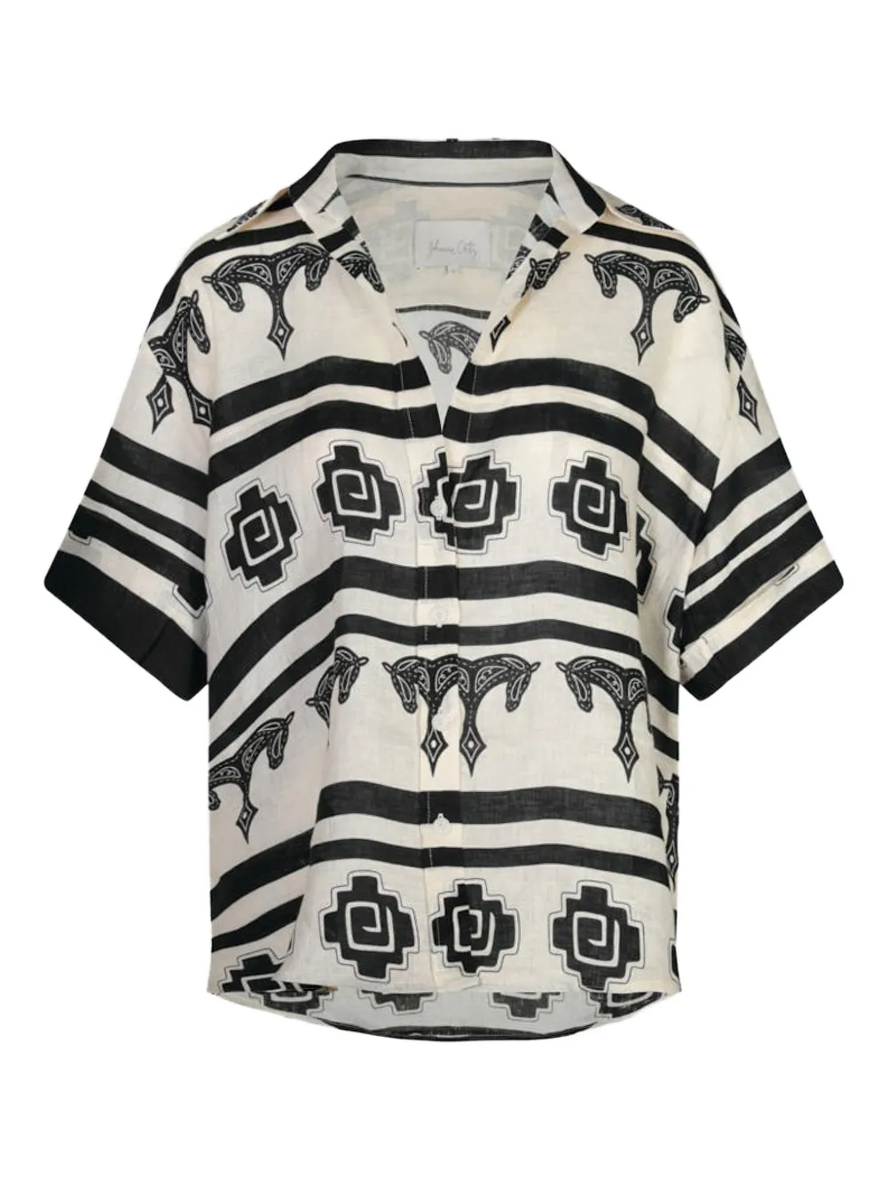 

Полосатая рубашка La Creciente с принтом Johanna Ortiz, нейтральный