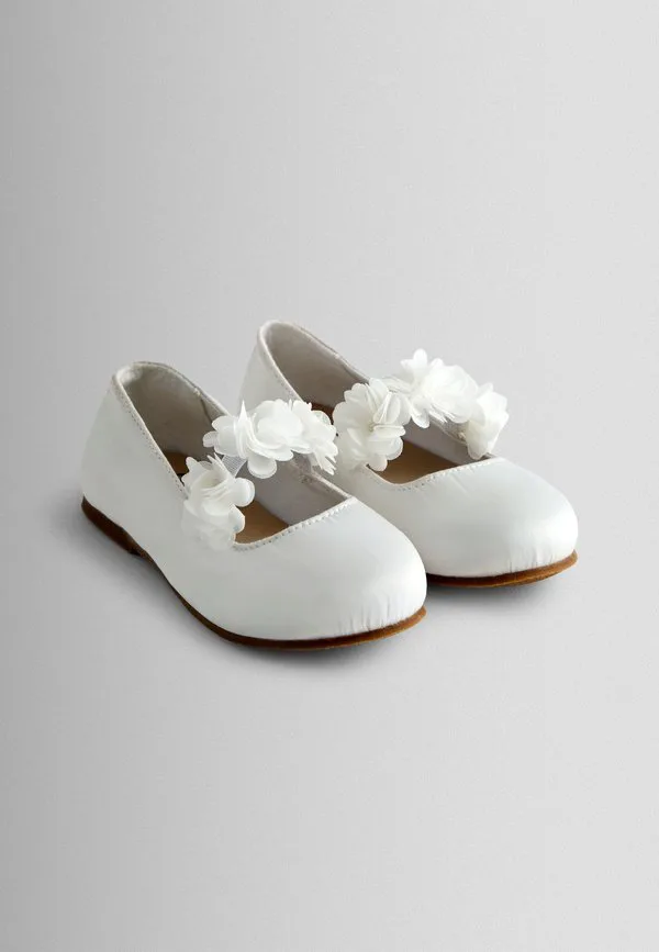 Балетки с ремешком на щиколотке, стандартного кроя. Jojo Maman Bébé, White — фото 3