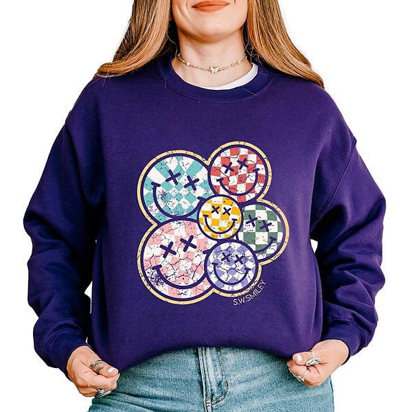 

SWSmiley rainbow checkered - женский свитшот Simply Sage Market, Purple, Зеленый, SWSmiley rainbow checkered - женский свитшот Simply Sage Market, Purple