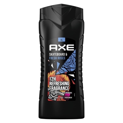 

Axee XL Skateboard & Fresh Roses 3-в-1 гель для душа для мужчин - тело, волосы, лицо Axe/Lynx