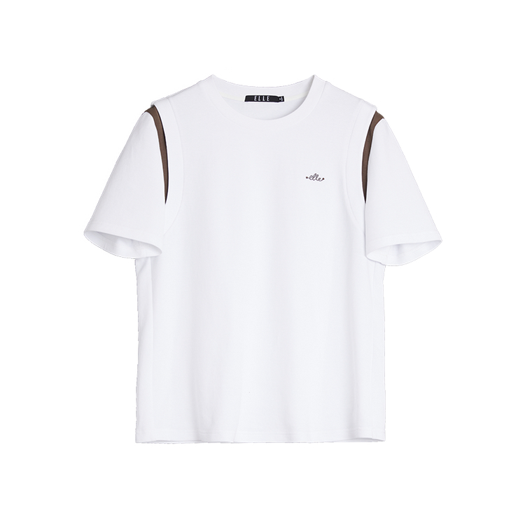 

ELLE Футболка Women's White Crew Neck Moderate Others, Белый, ELLE Футболка Women's White Crew Neck Moderate Others
