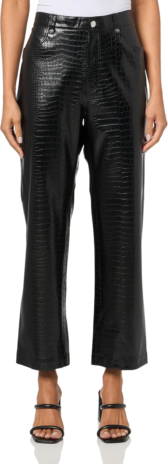 

BOSS Мужские кожаные брюки Jaby Textured Friendly, Black Oil