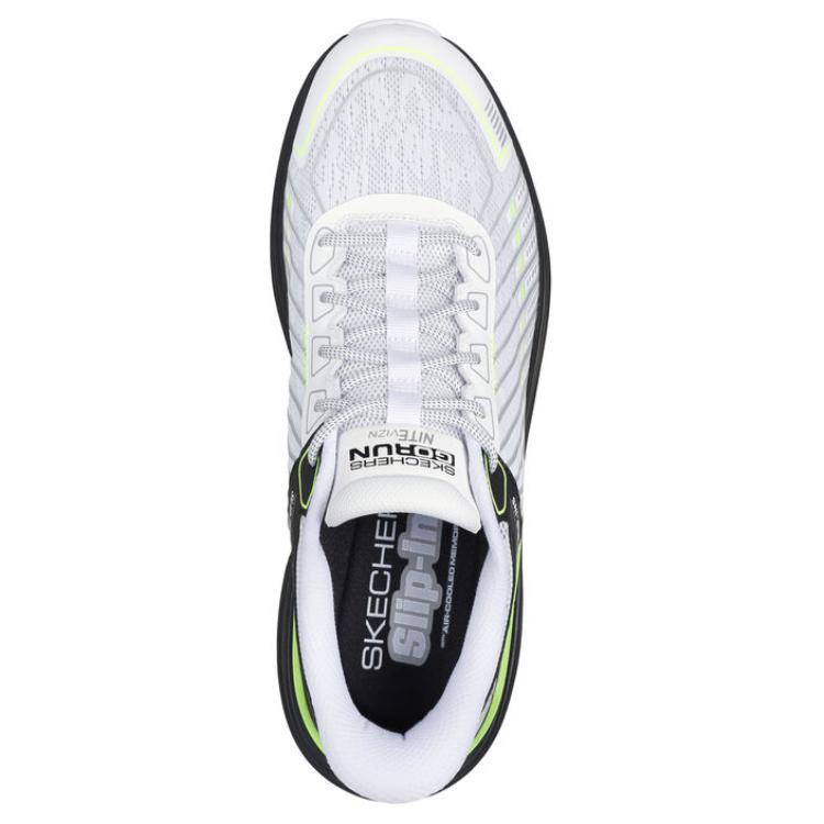 Слипоны Skechers мужские бело-черные низкие кроссовки для бега — фото 4
