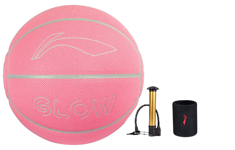 

LINING Баскетбольный мяч badfive pu розовый размер 7 светящийся в темноте unisex