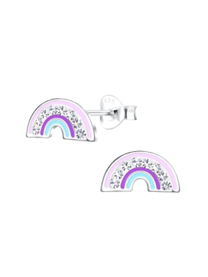 

Alexander York Серьги-гвоздики «Радуга», фиолетовые кристаллы, серебро 925 пробы, комплект из 2 штук