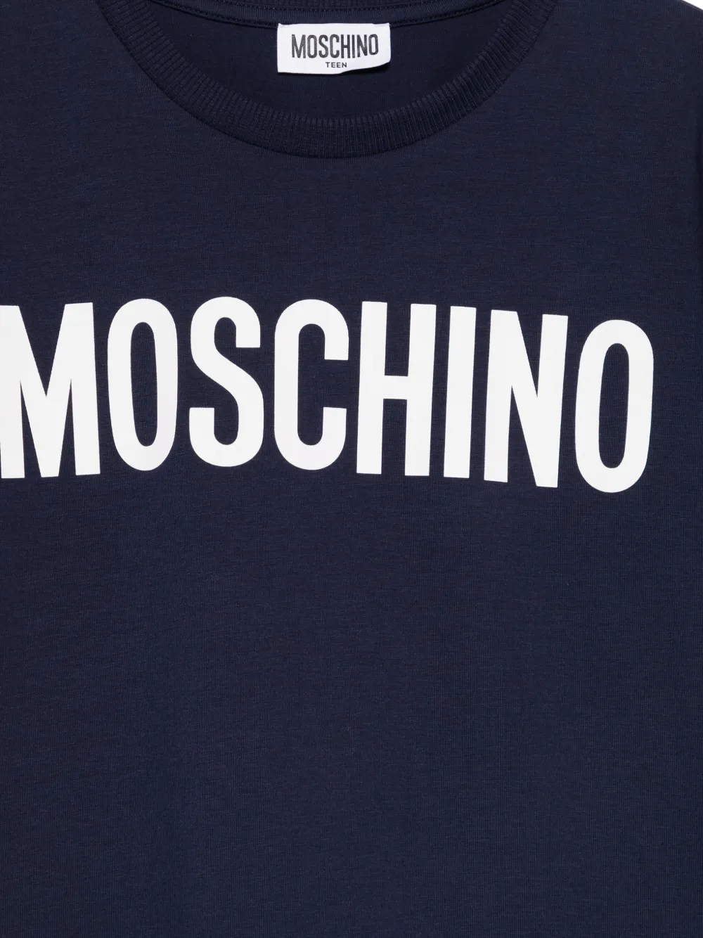 Футболка с принтом логотипа Moschino Kids, синий — фото 3