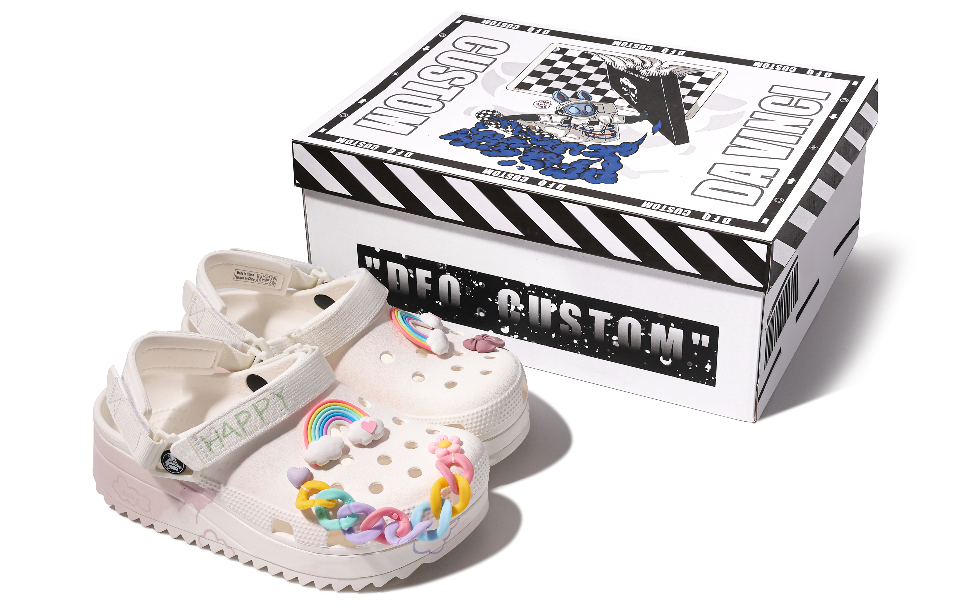 Crocs Сабо Hiker Clog унисекс синие розовые белые