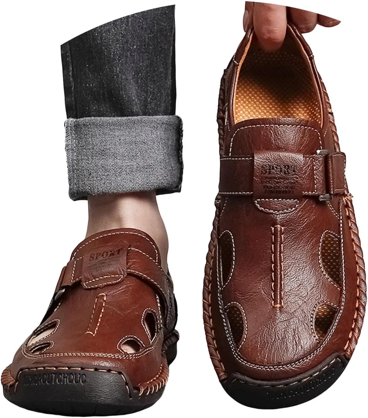 Сандалии Generisch Herren Zehentrenner, шлепанцы Flache Sommer с анти-Rutsch Sohle, Bequeme Badelatschen für Strand, Pool & Alltag, 02#Brown