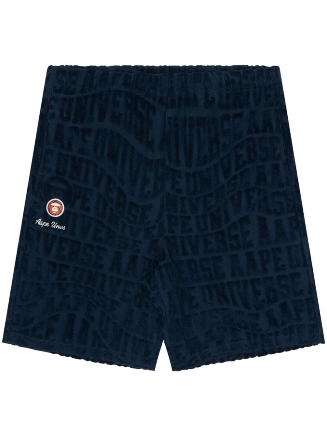

AAPE BY *A BATHING APE махровые шорты с тисненым логотипом, синий