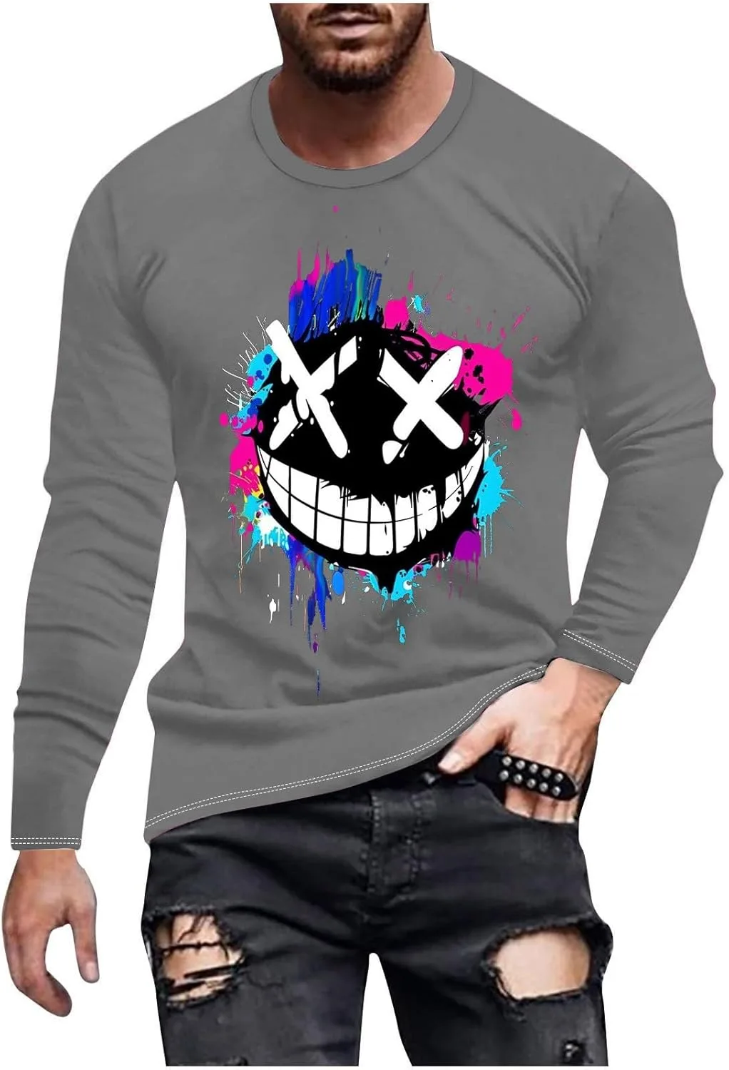 

Футболка Funny X-Eyed-Face Graffiti, unisex, long sleeve Uillui