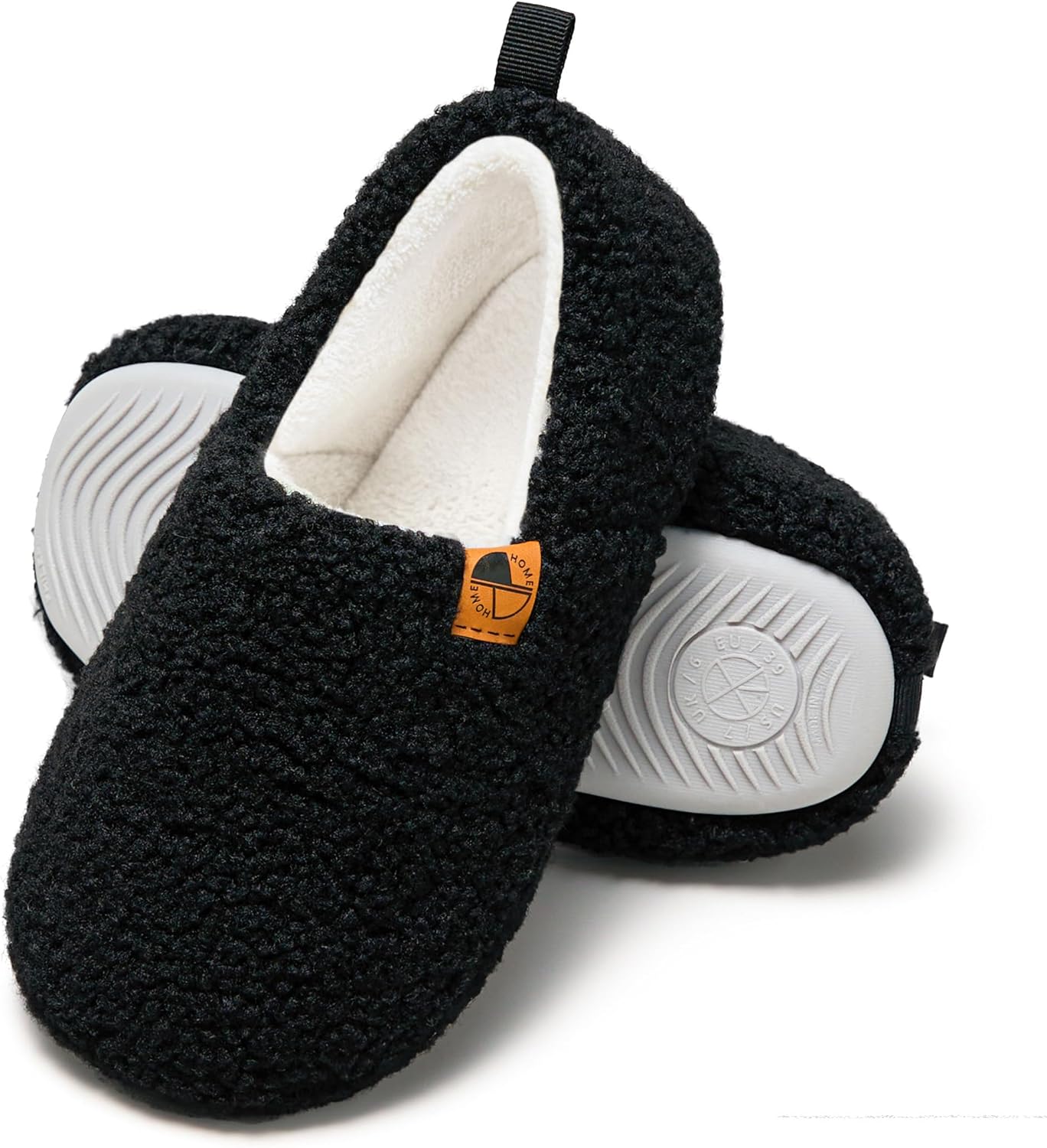 

Домашние тапочки для женщин и мужчин, легкие, с эффектом памяти, теплые закрытые тапочки с мягким флисом для использования дома и на улице Fhilepon, черный