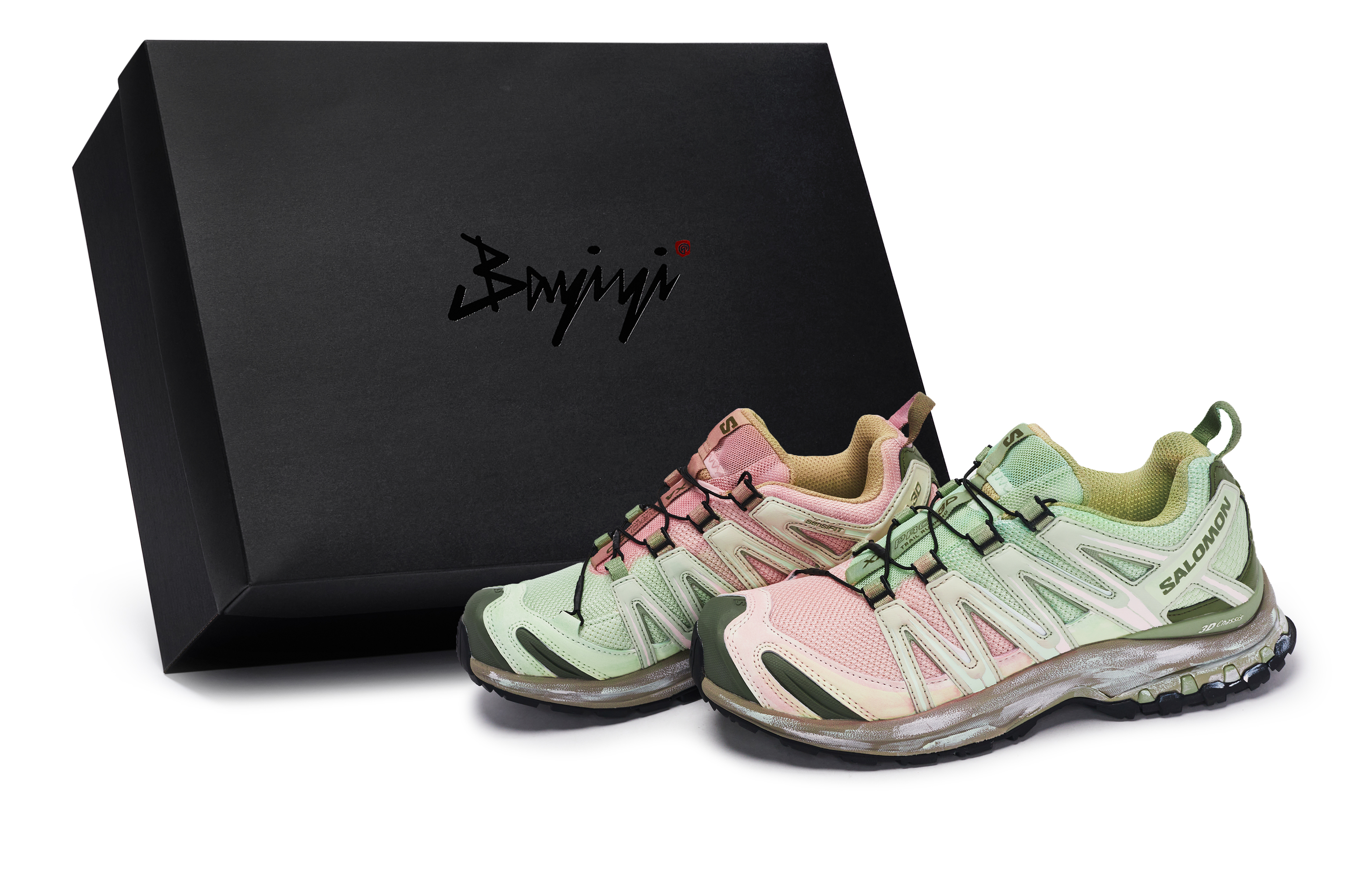 SALOMON Кроссовки XA PRO 3D Outdoor унисекс, низкие, розовые/зеленые/коричневые