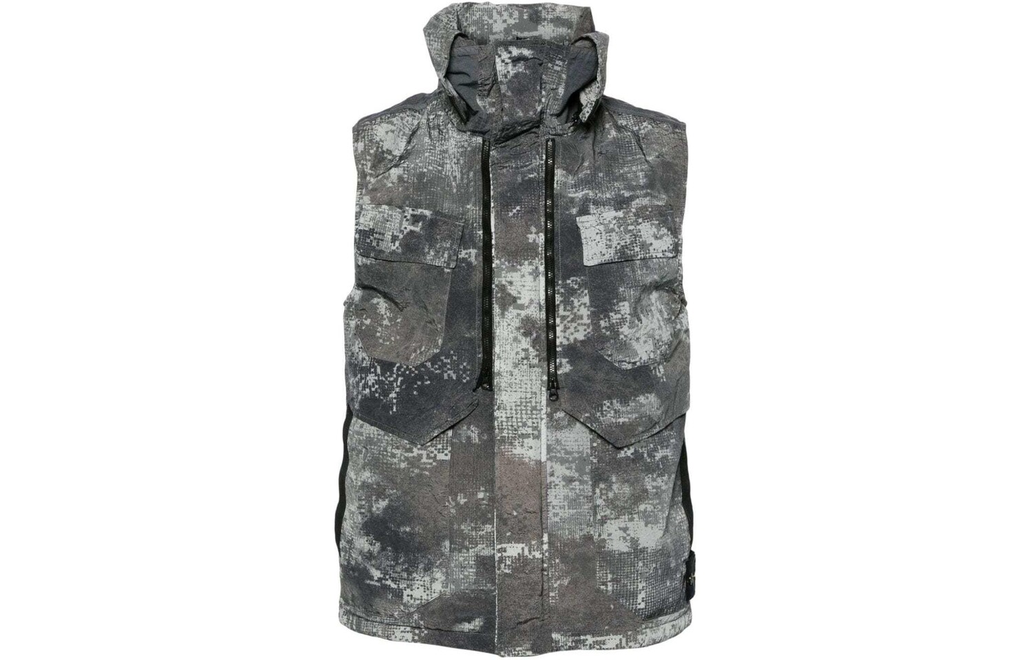 

Жилет камуфляжного цвета Dissolveing Grid Stone Island, серый