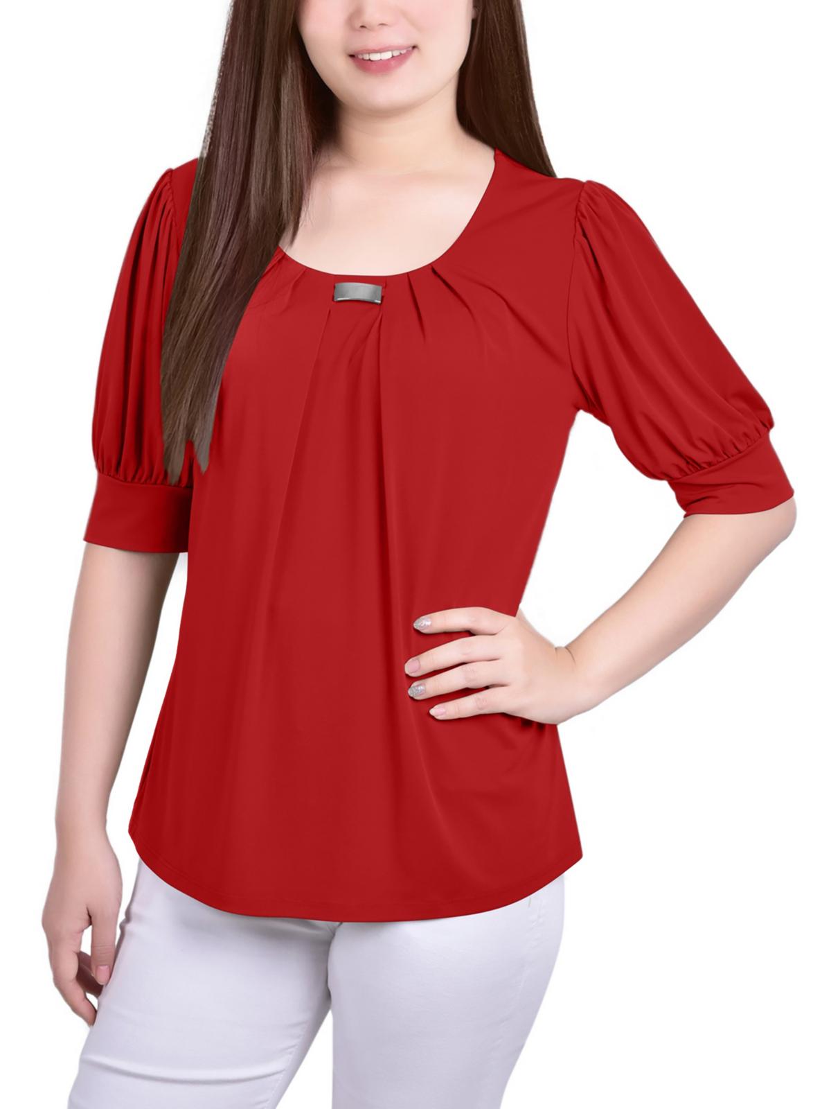 

Офисная профессиональная блузка для женщин Petites NY Collection, цвет lava