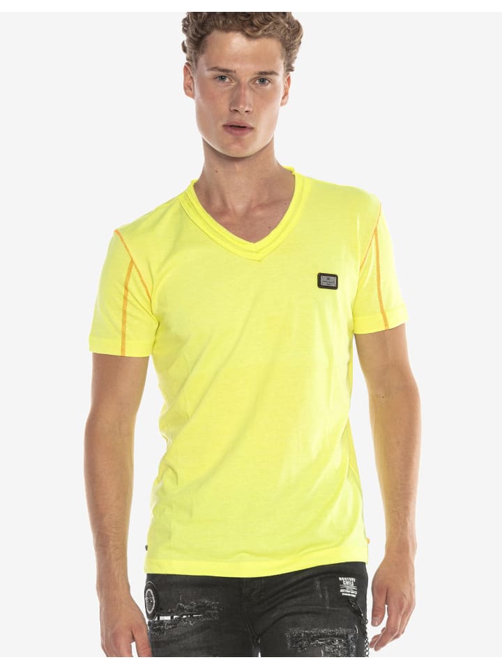 

Футболка неоново-желтого цвета Cipo & Baxx, Желтый, Футболка неоново-желтого цвета Cipo & Baxx