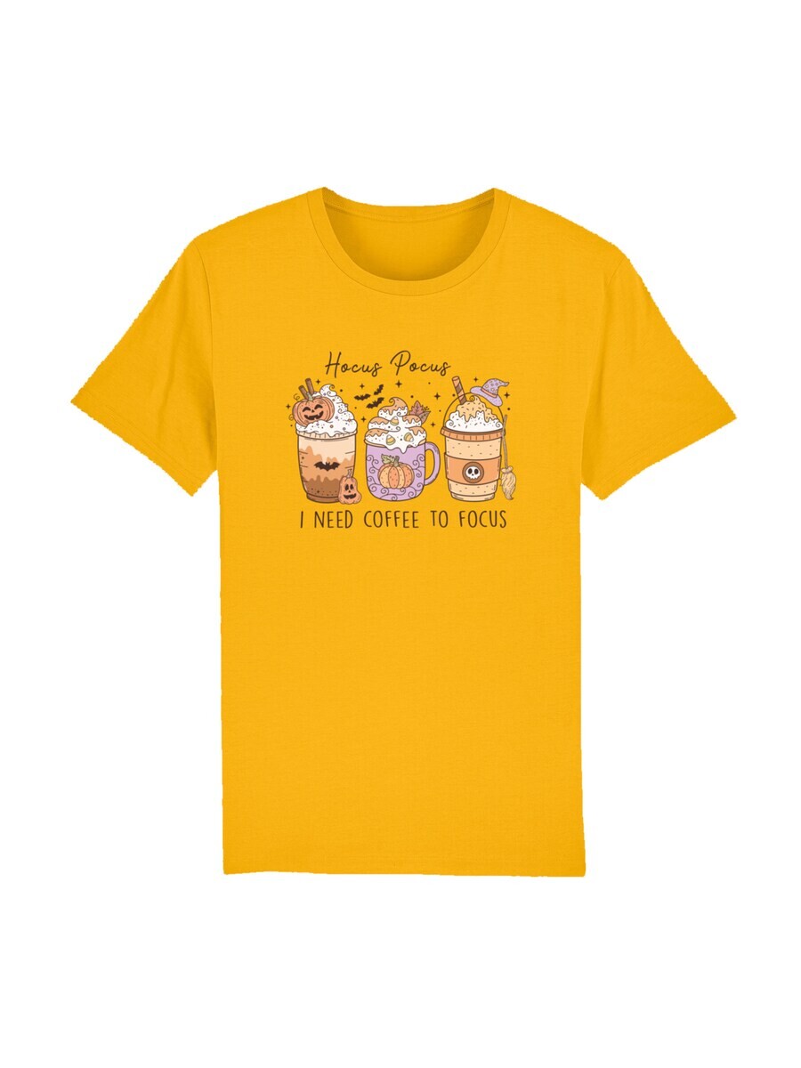 

Футболка F4NT4STIC Shirt Retro Halloween Hocus Pocus I Need Coffee To Focus, желтый