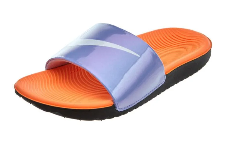 Nike Kawa Slip Resistant Abrasion Resistant детские тапочки Purple Orange Kids' — фото 4
