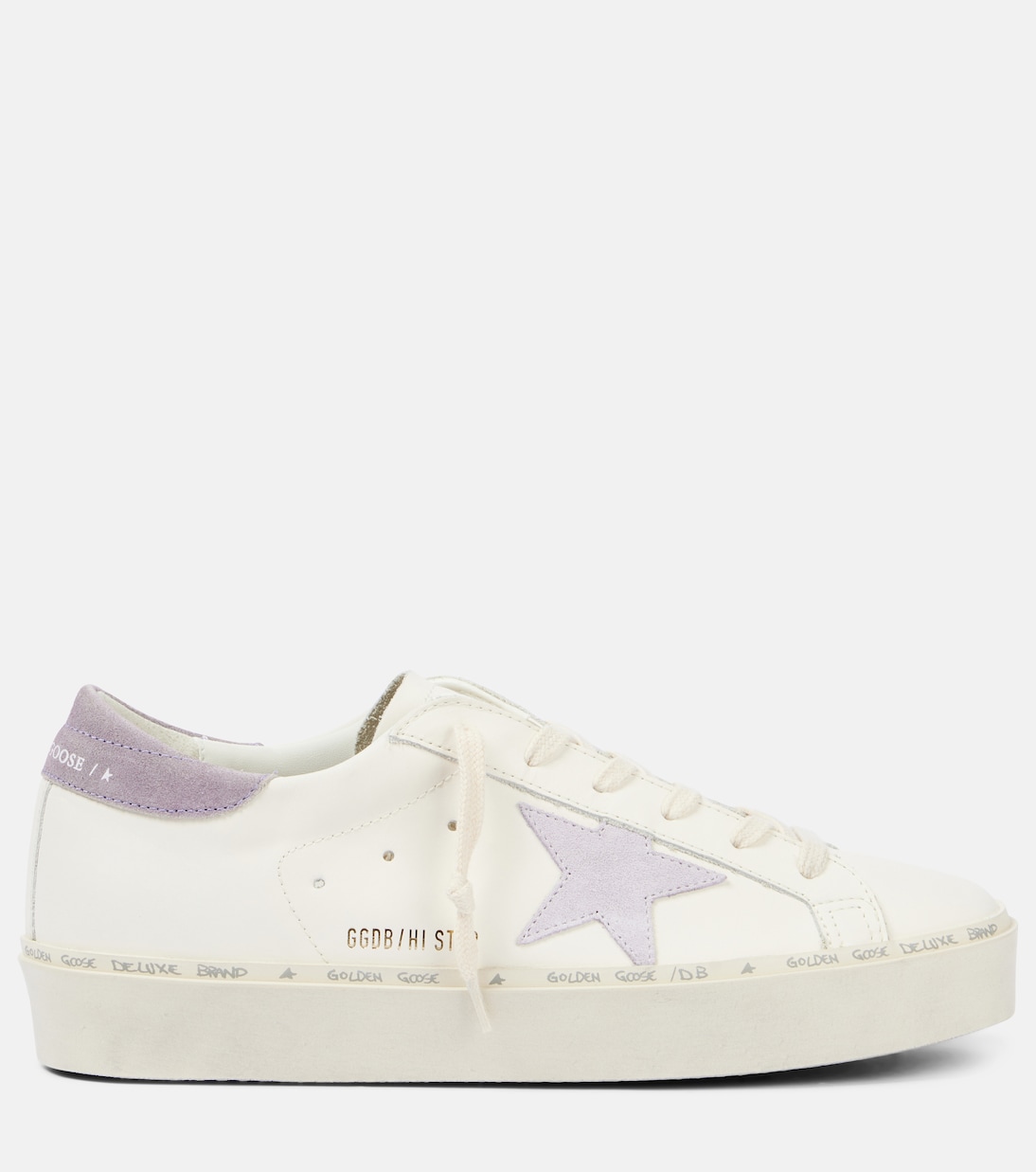 Hi Star замшевые кроссовки Golden Goose, White/Lilla/Lilac — фото 4