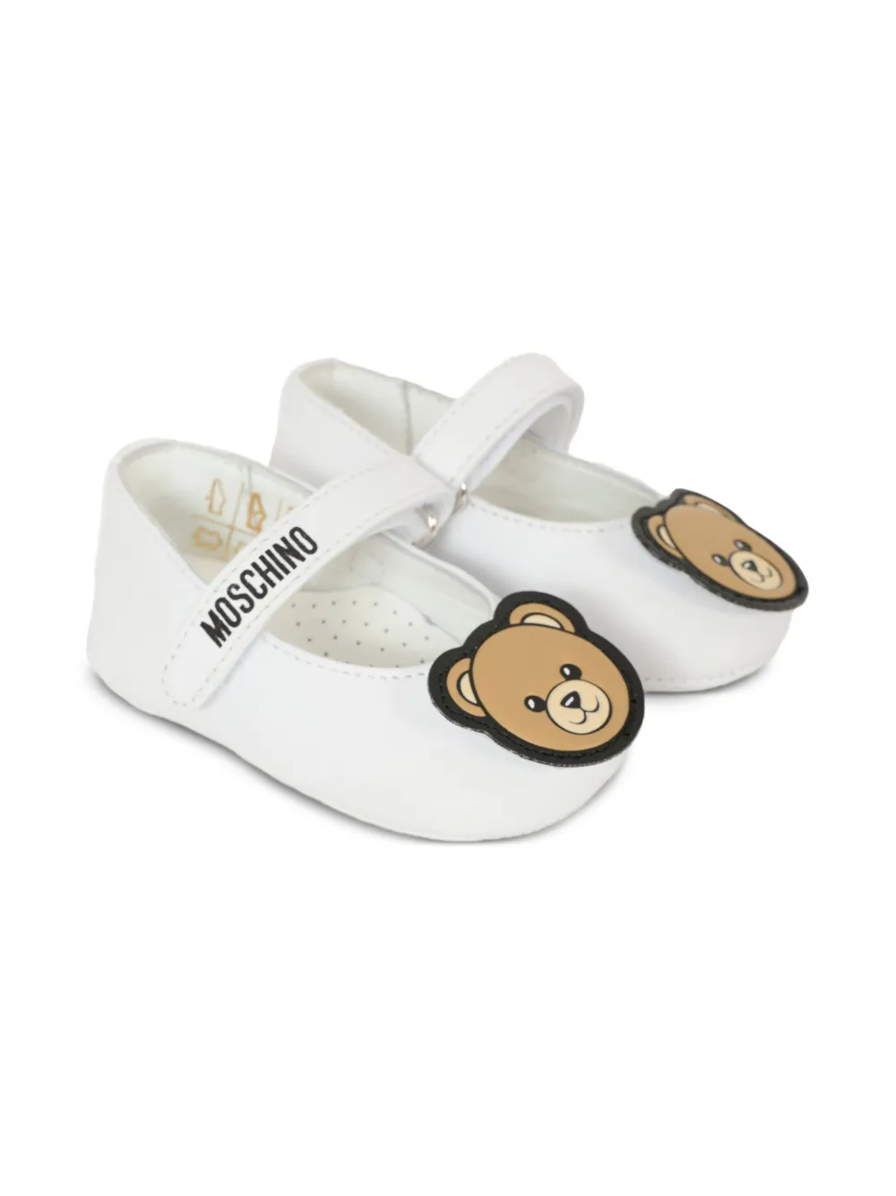 

Декорированные балетки Moschino Kids, белый