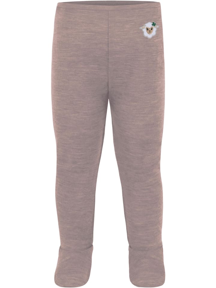 Normani Outdoor Sports Детский боди с длинными рукавами из мериносовой шерсти и штанишки из мериносовой шерсти розового цвета — фото 4