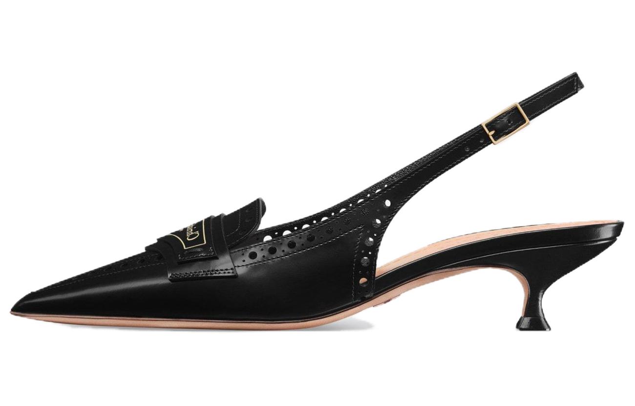 DIOR Туфли на тонком каблуке для мальчиков, высокие, 4 см, женские, черные