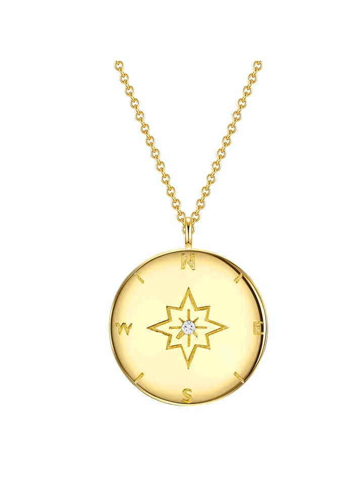 

Lulu & Jane Бриллиантовое колье-компас из стерлингового серебра с бриллиантом в оправе из желтого золота