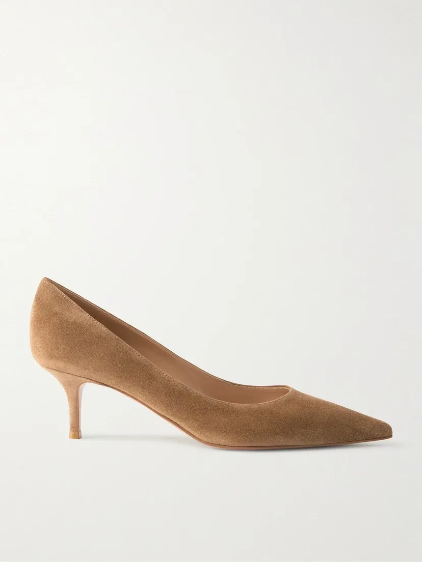 Туфли-лодочки из замши 55 Gianvito Rossi, бежевый