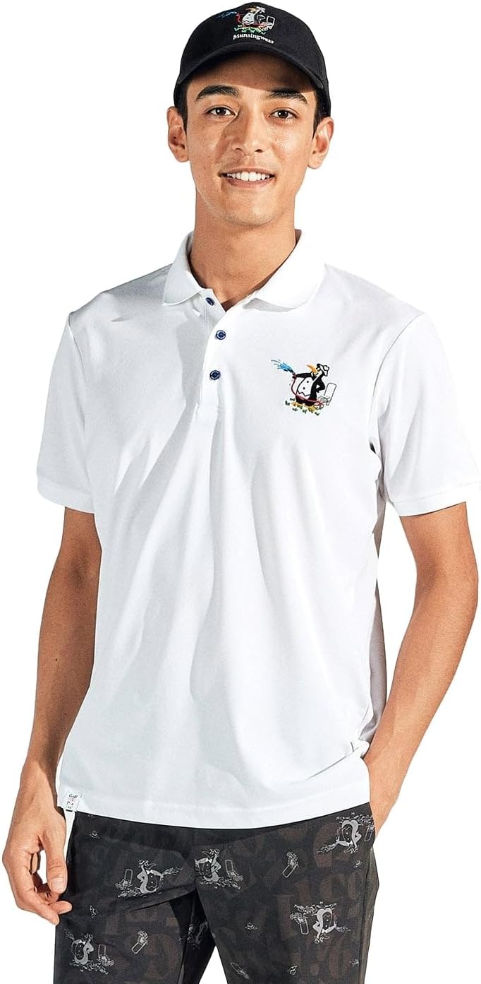 

Мужская рубашка с коротким рукавом Munsing Wear MG5SHS56M, воротник, фирменный принт Архивный пингвин, защита от солнца, впитывает пот, быстро сохнет, подходит для игры в гольф Munsingwear, белый