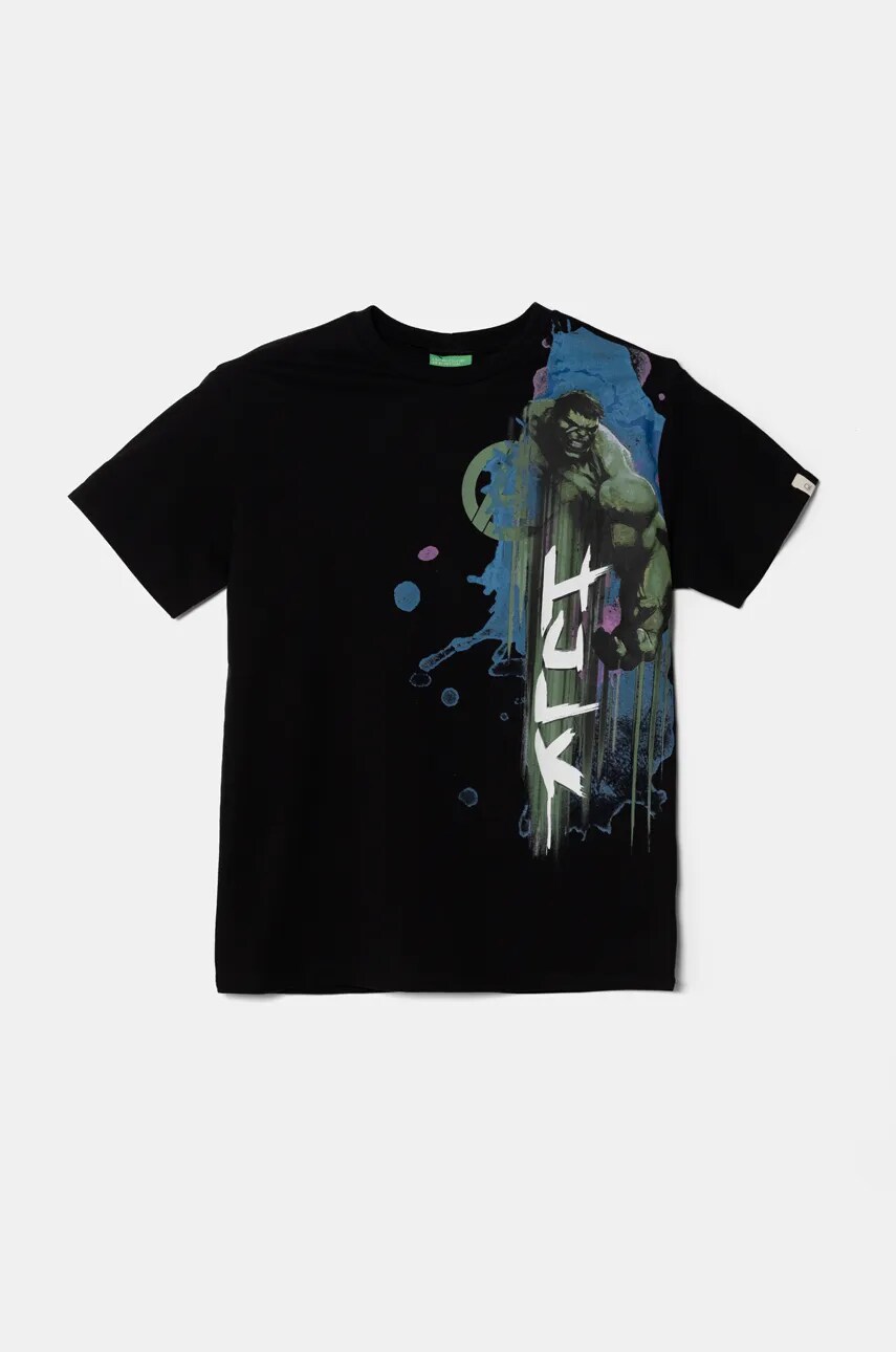 

Футболка хлопковая детская x Marvel United Colors Of Benetton, черный