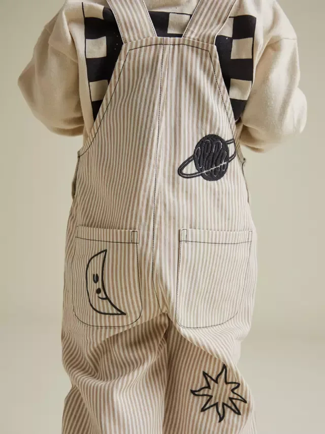Детский комбинезон Cotton Piper Sand Dungarees Claude & Co — фото 3