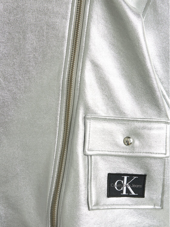Байкерская куртка regular fit Perfecto IG0IG02307 Calvin Klein Jeans, серебряный — фото 3