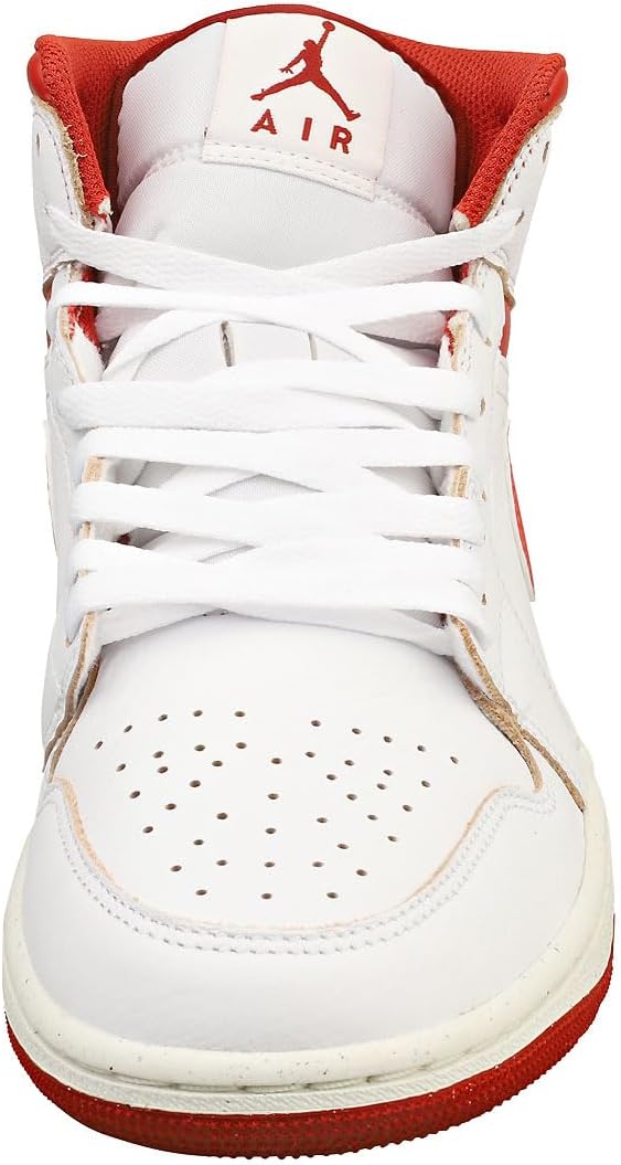 Мужские кроссовки Nike Air Jordan 1 Mid SE, белый/красный — фото 3
