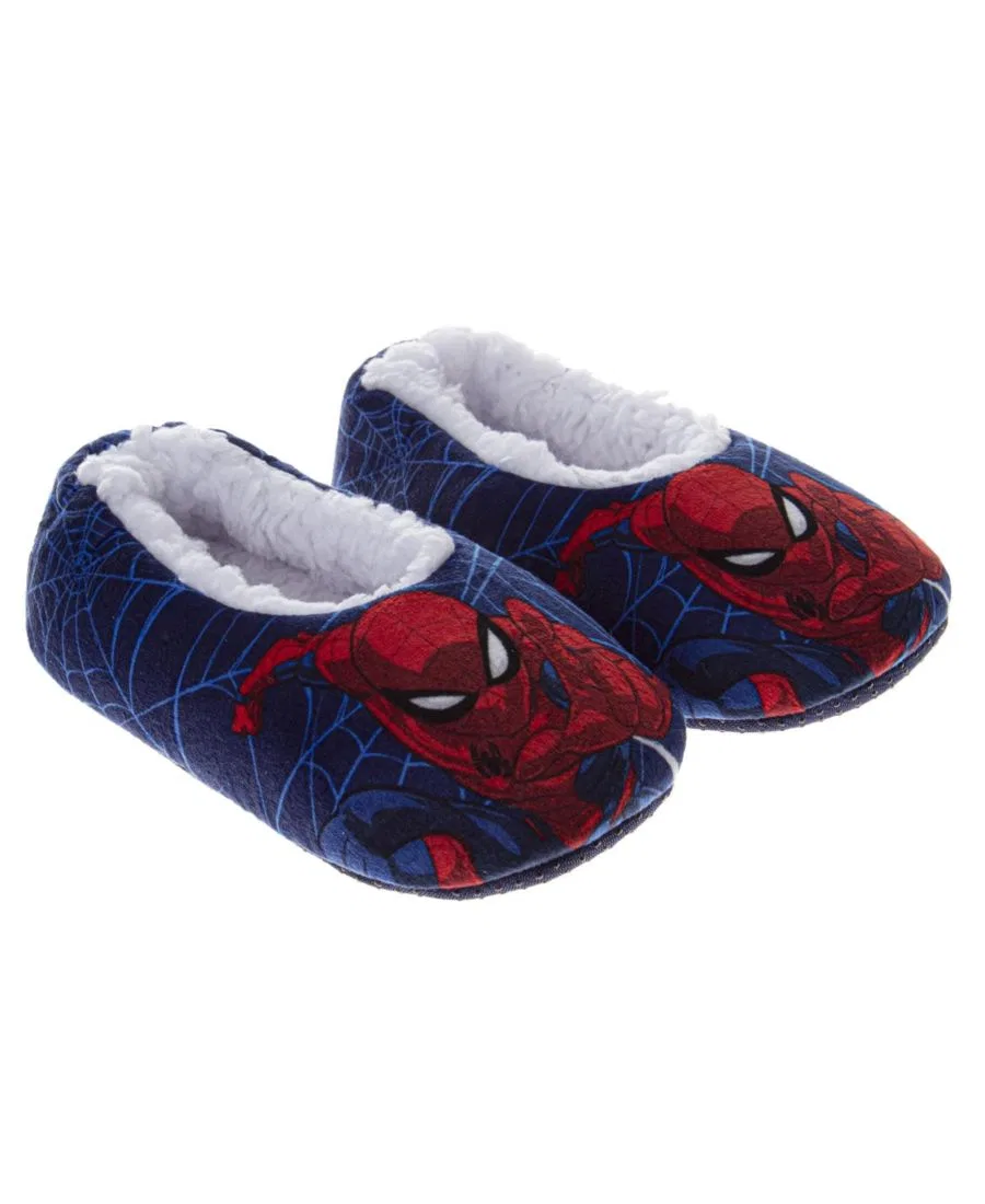 Детские тапочки Marvel, уютные, мягкие, нескользящие, для дома (для малышей) Spider-Man, синий