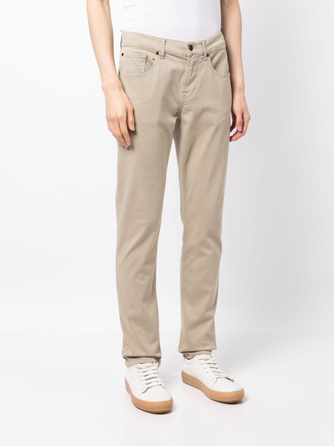 

7 For All Mankind зауженные брюки с нашивкой-логотипом, коричневый