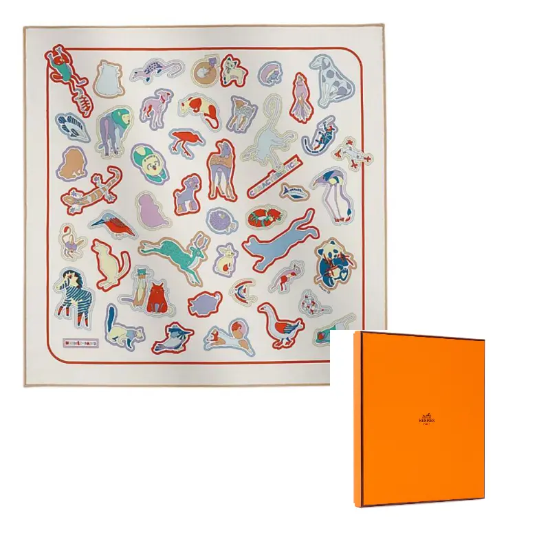 

HERMES Шёлковый шарф женский белый, White