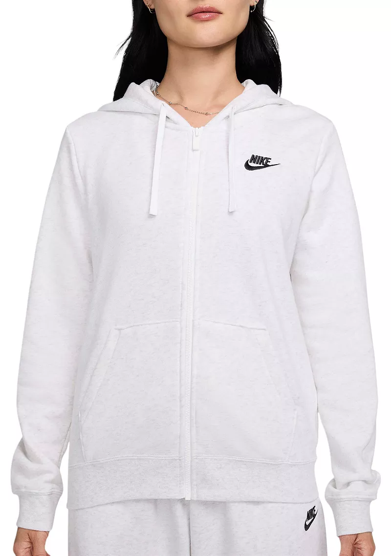 

Женская флисовая худи с молнией во всю длину Nike Sportswear Club, цвет Birch Heather
