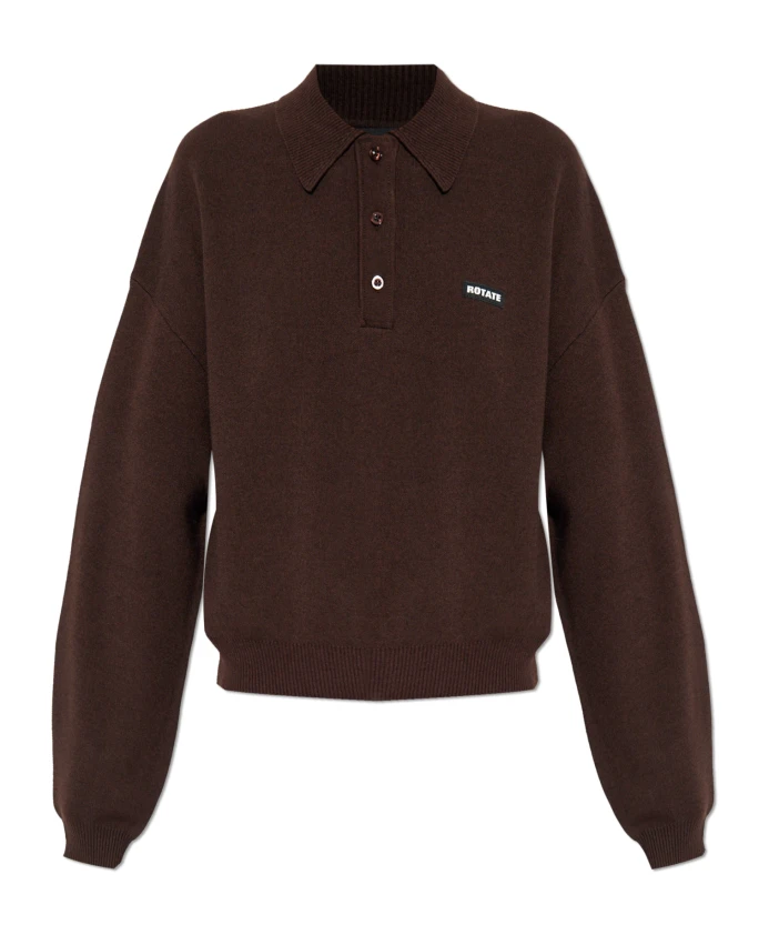 

Рубашка поло с нашивкой с логотипом Rotate Birger Christensen, коричневый
