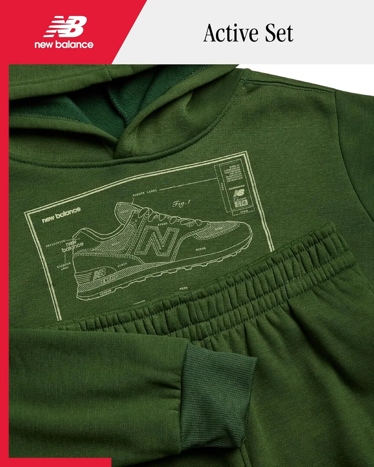 Спортивный костюм для мальчиков New Balance, Alpine Green — фото 2