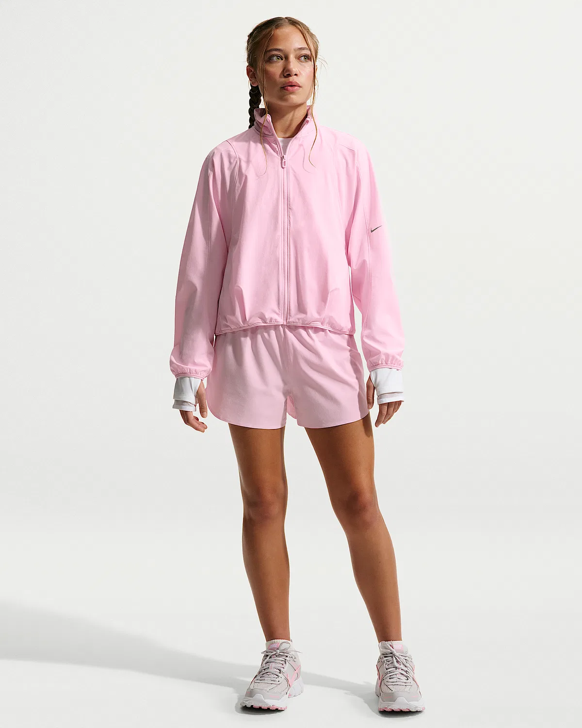 Детская ветровка Nike MAVN с водоотталкивающей пропиткой и защитой от УФ, Pink Foam/Black/Pink Foam — фото 4
