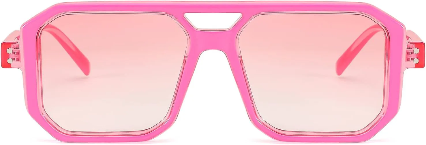 

Солнцезащитные очки FEISEDY в стиле ретро для женщин и мужчин, модные очки-авиаторы в классической квадратной оправе, модель B2939, 002 Pink Frame/Gradient Pink Lens