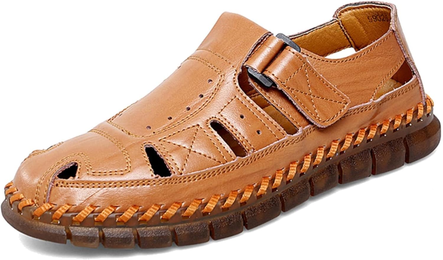 

Мужские спортивные сандалии Moodeng, летние кожаные сандалии, удобная обувь без шнурков, лоферы с закрытым носком, сандалии-рыбацкие, темно-коричневый